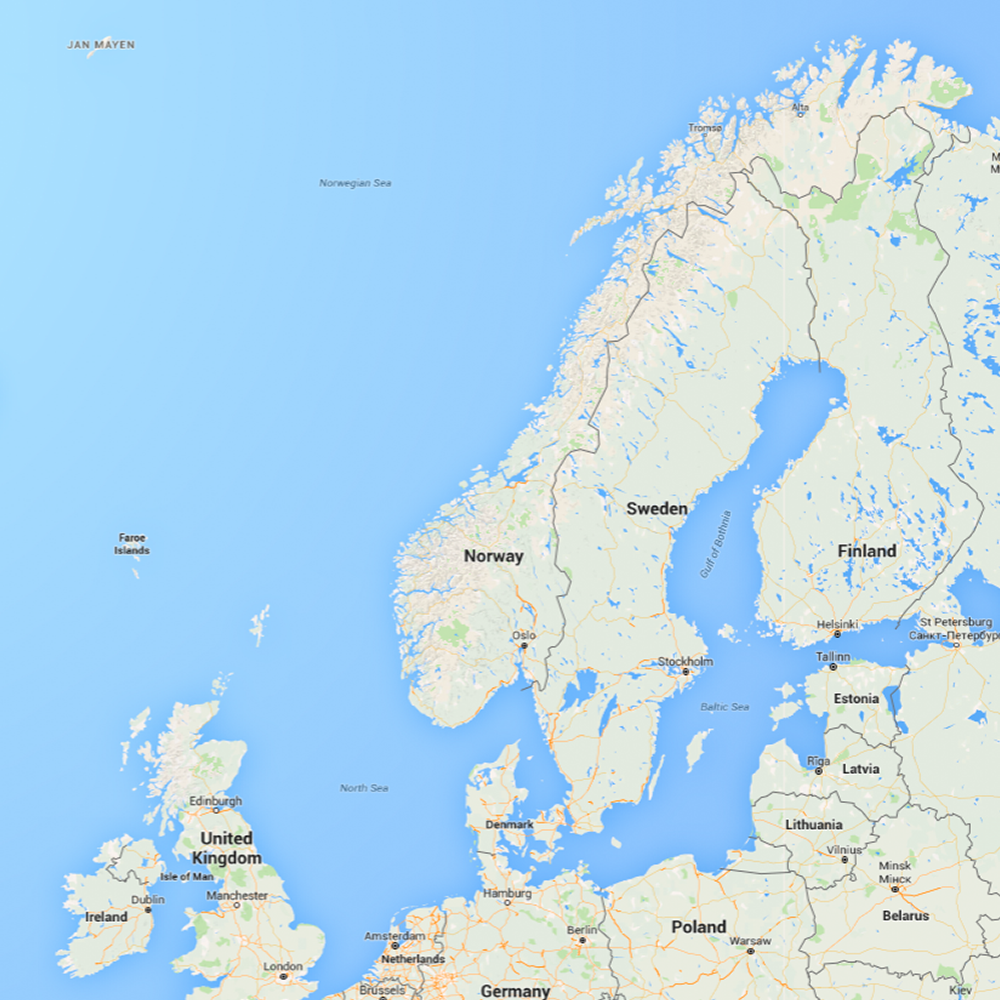 karta europe ceste Map of Norway karta europe ceste