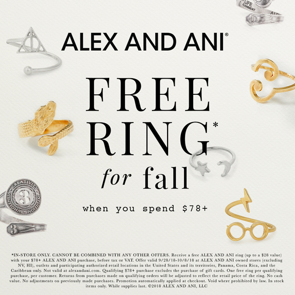 alex and ani free ring for fall event fall event
