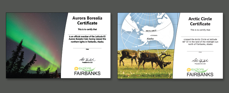 Aurora and Arctic Circle Certificates - Fairbanks, Alaska