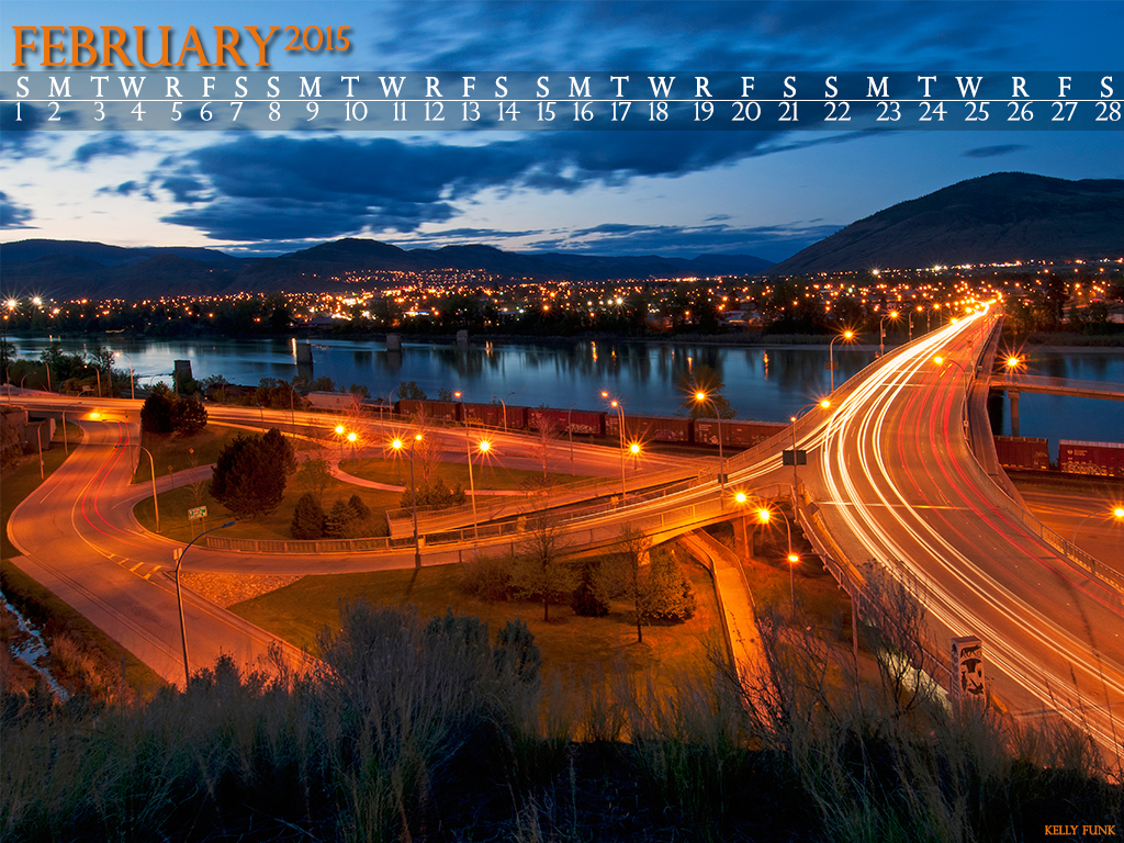 February 2015 Kamloops Desktop Calendar