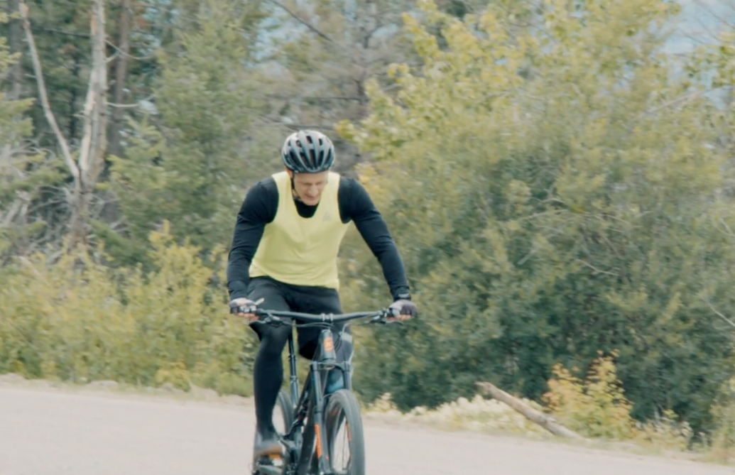 Brent Biking at Myra Canyon