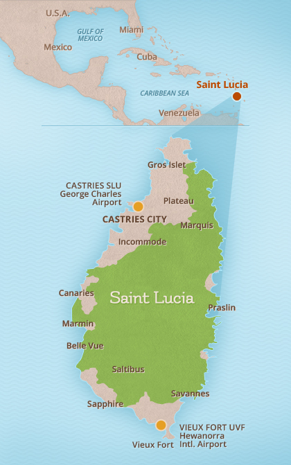 St Lucia Island Resort Map St Lucia Island Resort Map