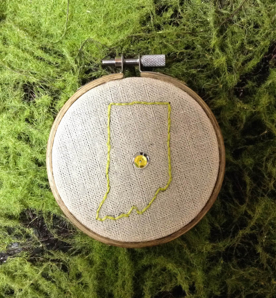 Hedgehog Press Indiana Map Stitch