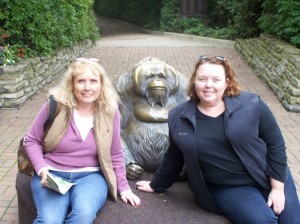 The classic Children's Zoo pic with the orangutan statue