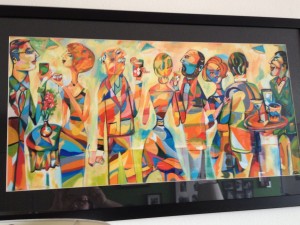 "The Drinkers" by Fort Wayne artist Terry Ratliff was purchased at Taste of the Arts 2012