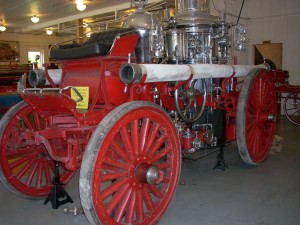 This steamer truck is on display at Firefighter Museum.