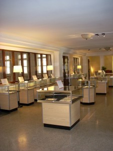 The gallery at the Karpeles Manuscript Library contains 26 exhibits.