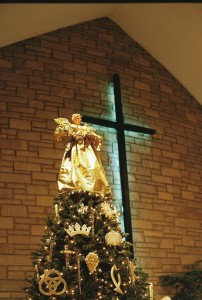 One of the golden angels at Holy Cross Lutheran - doesn't it shimmer?