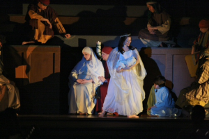 A angel performing liturgical dance - fits right in with the Boar's Head and Yule Log Festival.