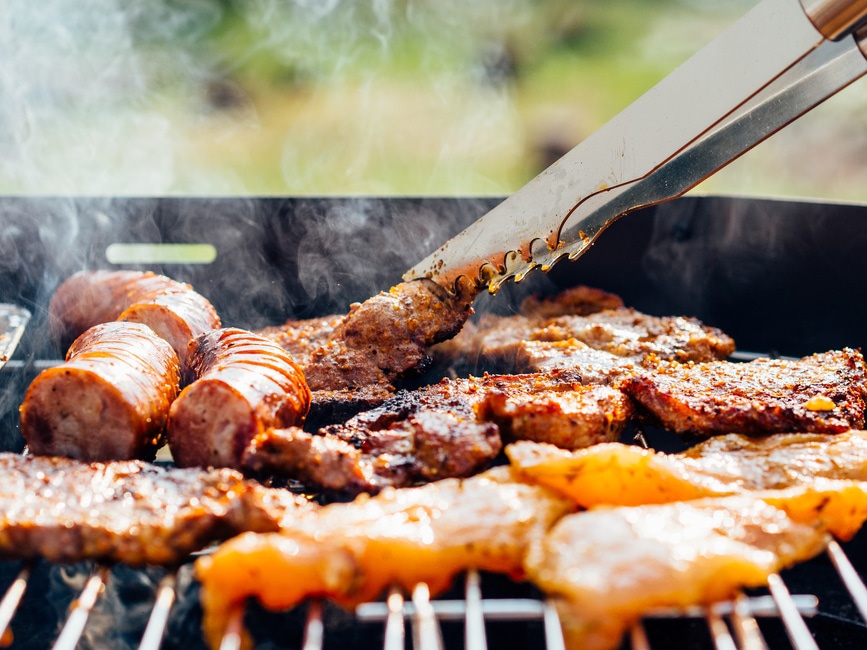 Meat on a BBQ Grill at a Houston restaurant