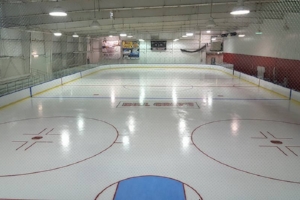 empty ice rink at Bill Gray's Iceplex in Rochester, NY