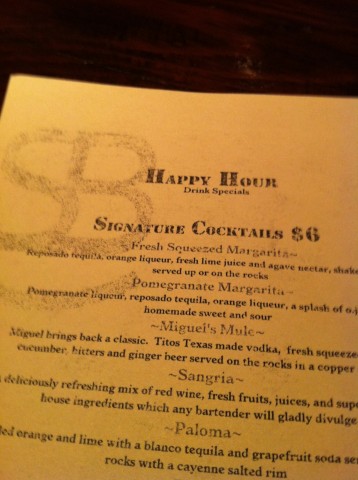 Happy Hour Menu
