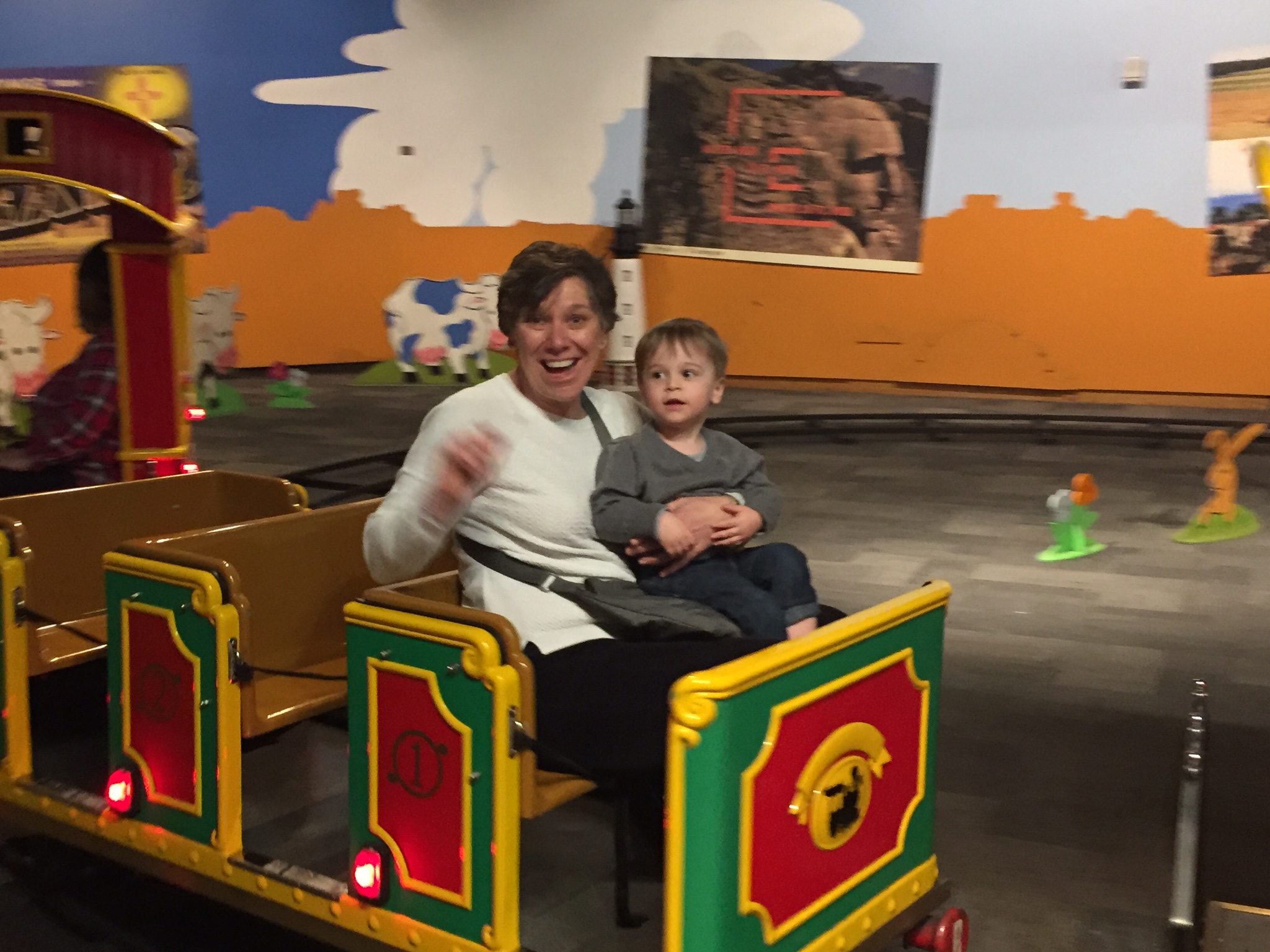 Hudson and Grandma at Strong Museum of Play