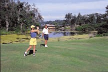 The Great Lakes Seaway Trail offers diverse golfing experience, such as putting alongside the St. Lawrence River at the Thousand Islands Golf Club on Wellesley Island, NY.
