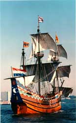 The Half Moon replica in full sail
