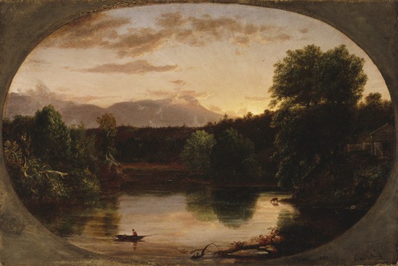 “Sunset, View on the Catskill” Oil on Wood Panel, 1833, by Thomas Cole