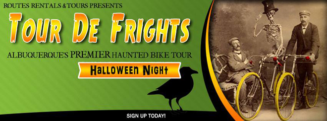 Routes Rentals Haunted Bike Tour on Halloween in Albuquerque