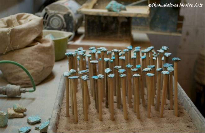 Raw turquoise ready to shape in Albuquerque