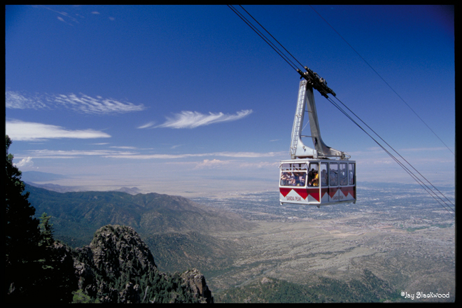 Sandia Peak Tramway over looking Albuquerque