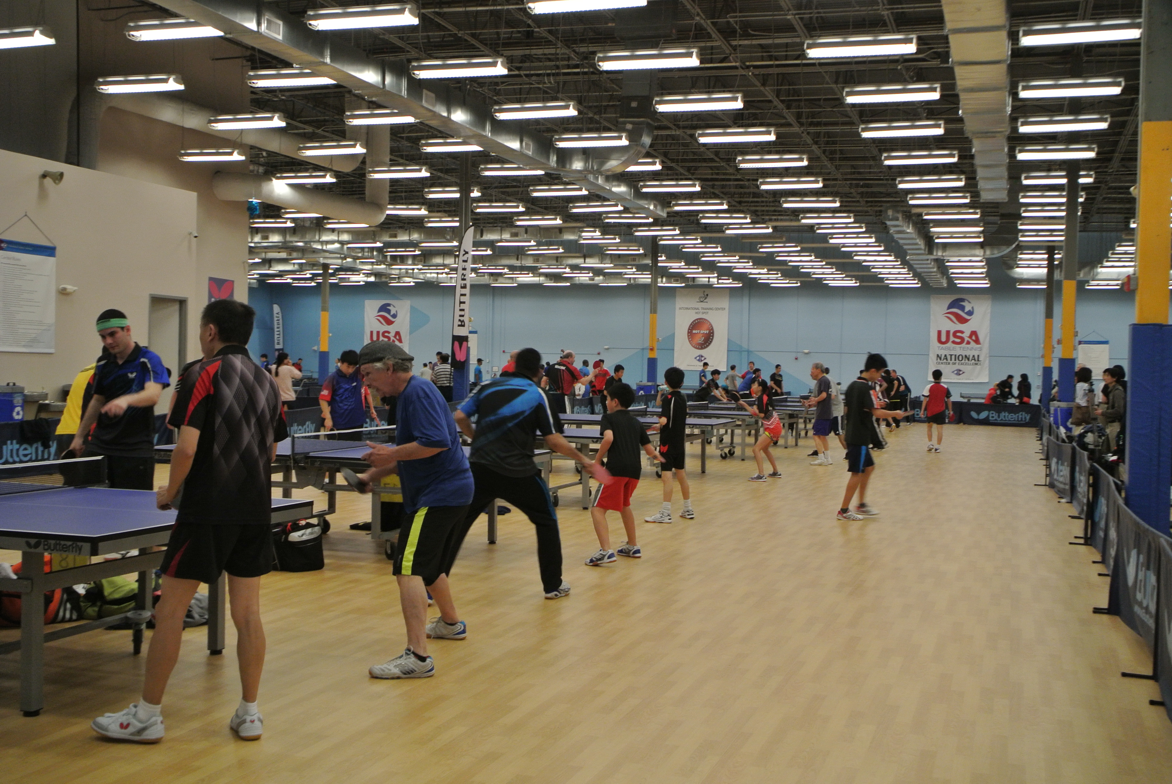 Tournament warm-up - Courtesy of Triangle Table Tennis