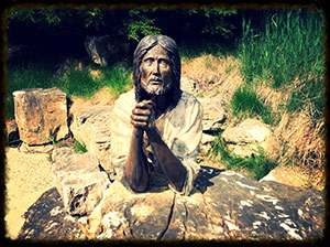 Jesus praying at the Shrine