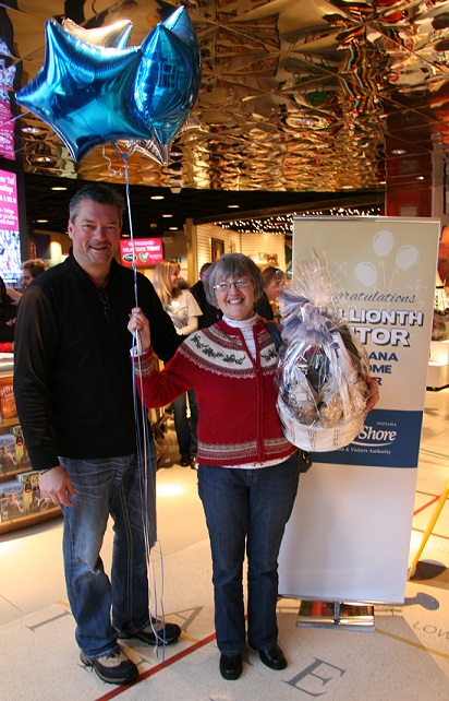 Spero and three millionth visitor, Janette Patterson