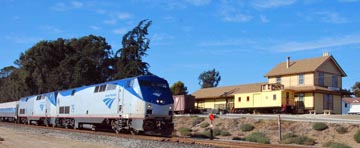 Coast Starlight at Oceano Train Depot