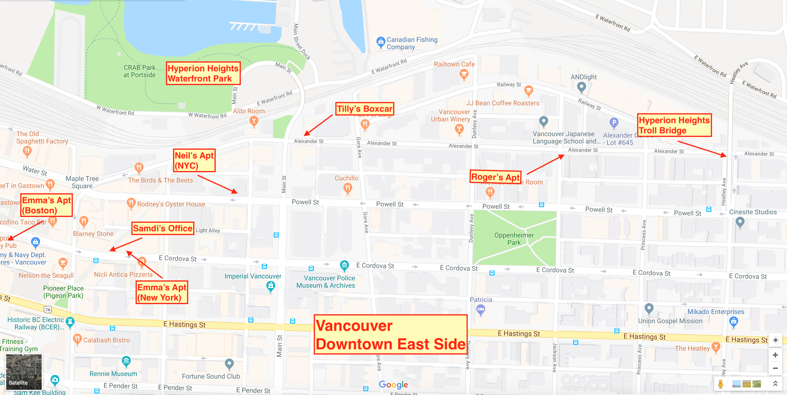 Vancouver OUAT Map