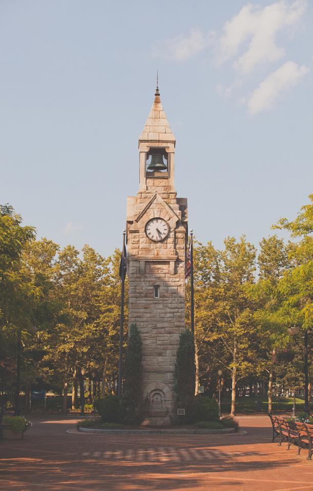 Clock tower in Centerway Square courtesy of Corning's Gaffer District