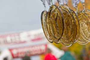 Award-winning glass medals Award-winning glass medals