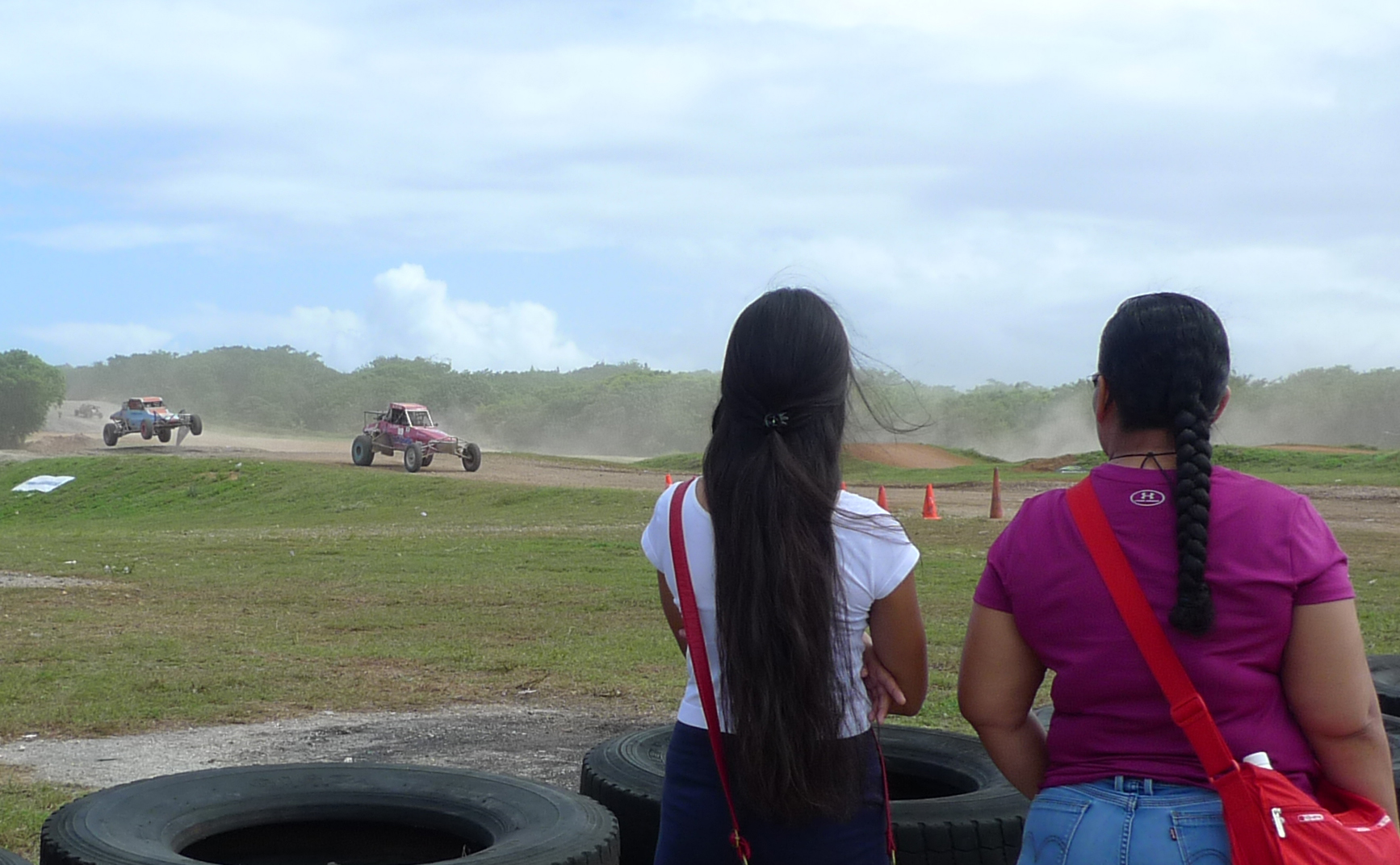 People get close to the action during the Smokin' Wheels race.