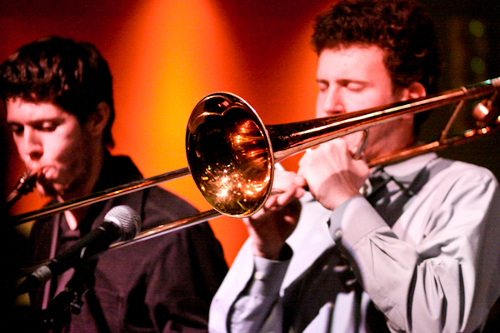 Soul Benefactor horn players two horn players in the band Soul Benefactor