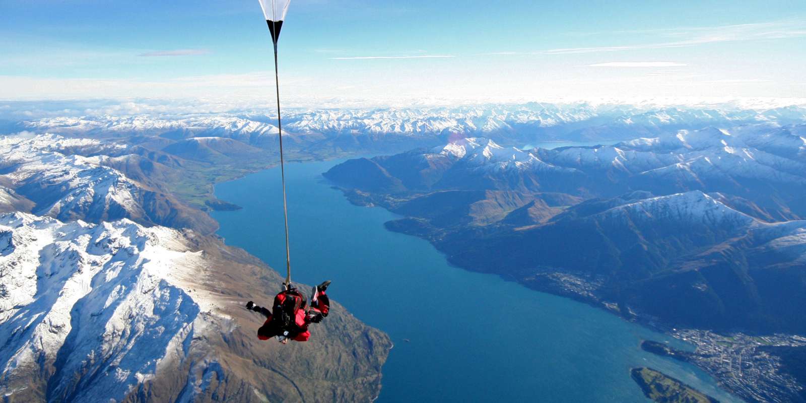 Skydiving over Queenstown NZONE Skydive Queenstown scenery