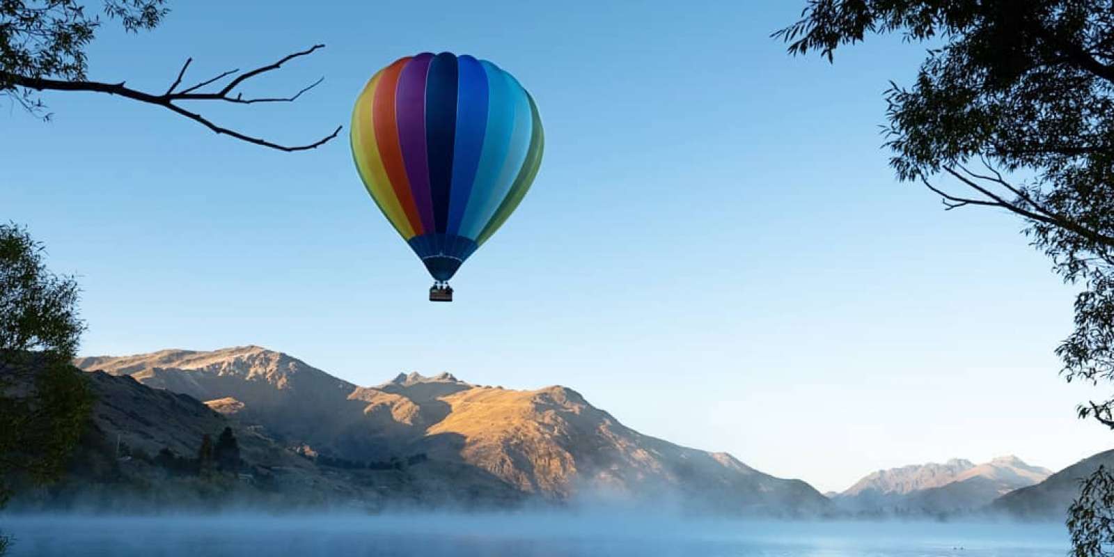 Hot Air Balloon over Lake Hayes Hot Air Balloon over Lake Hayes