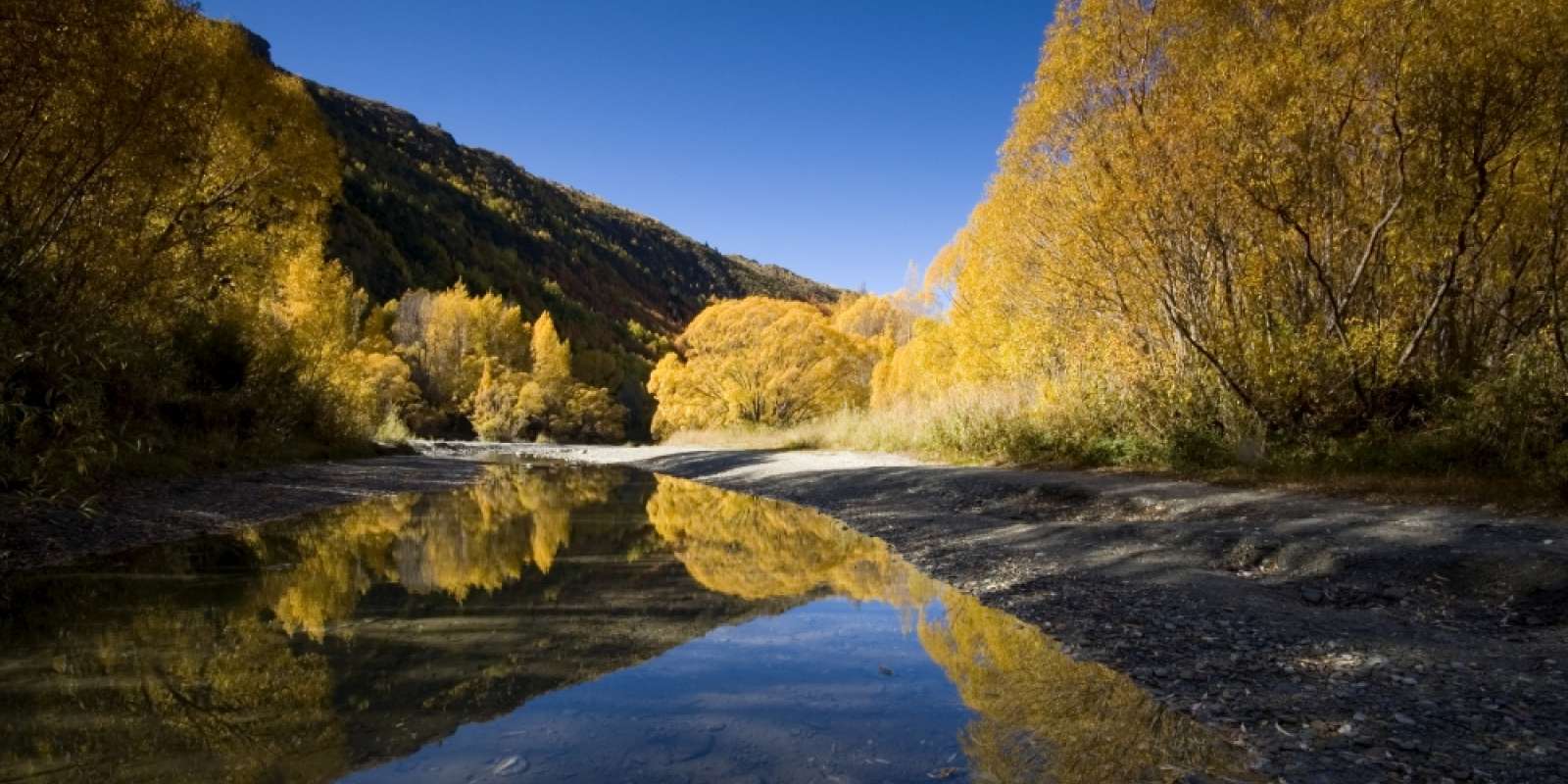 The Arrow river in autumn Photographer shooting the Arrow River in Autumn