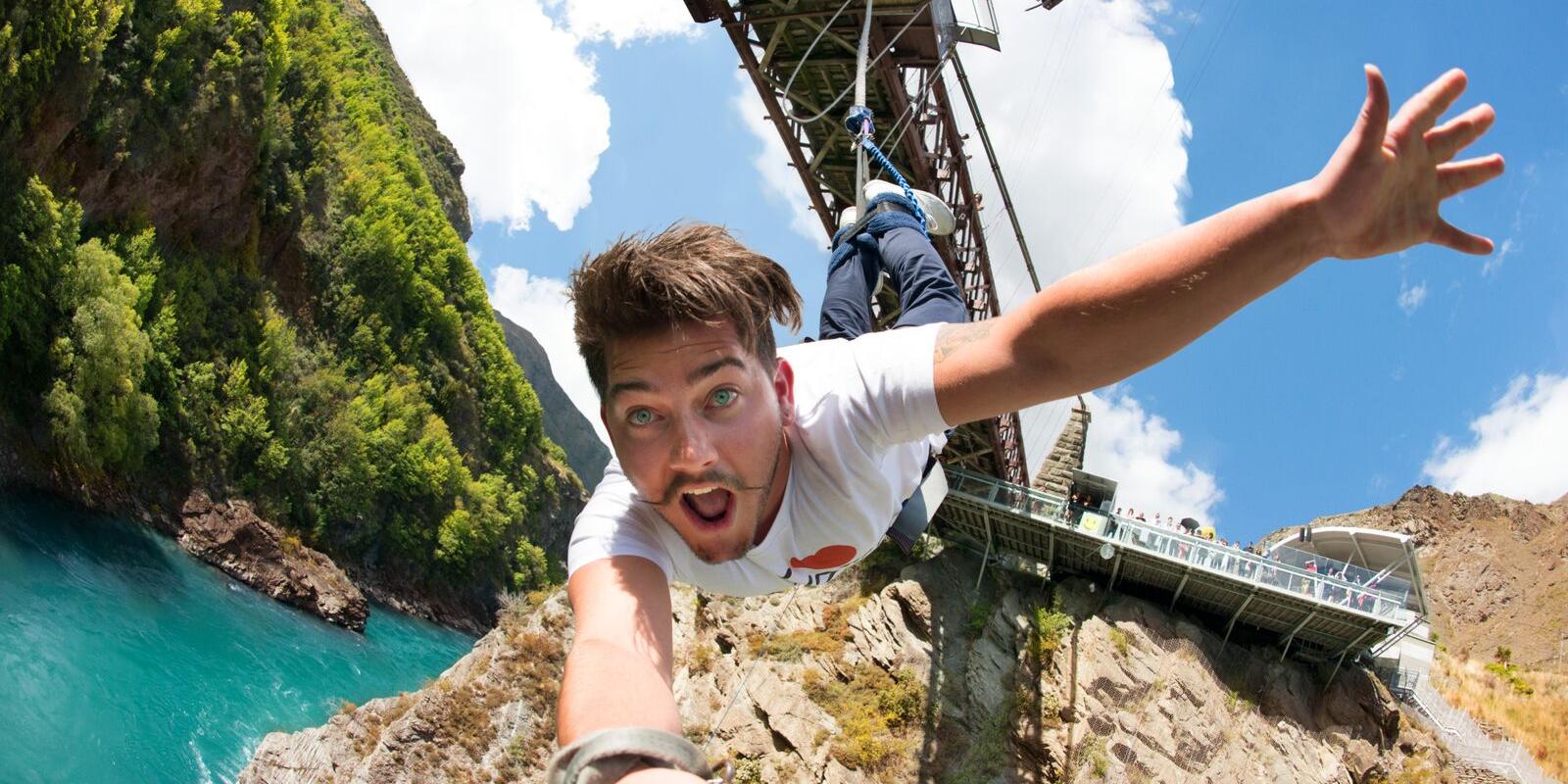 Bungy, swing or jump out of something bungy, canyon swing, skydive Queenstown stag do