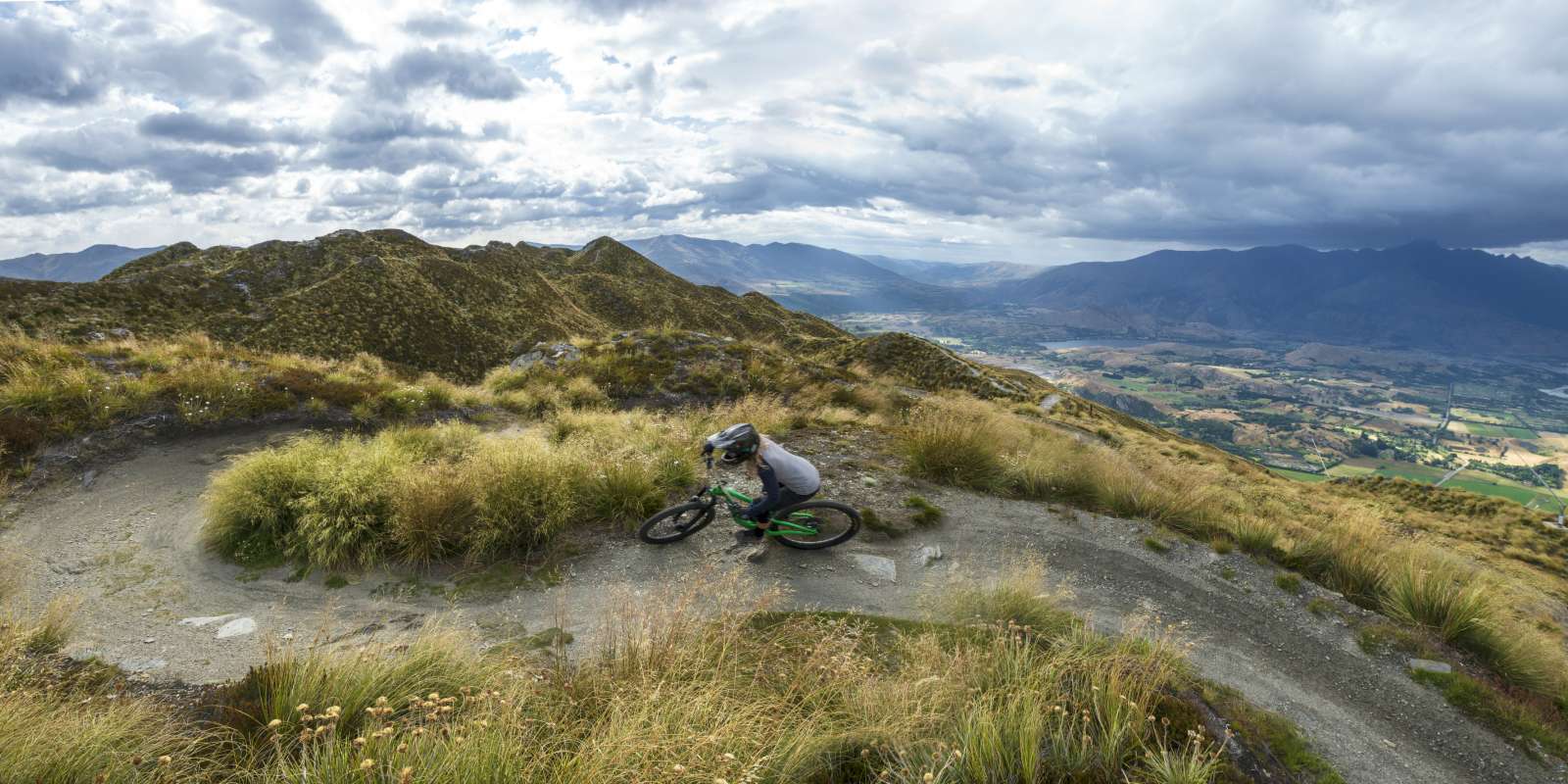 Coronet Peak 2019 MTB summer Woman Mountain Biking at Coronet Peak in Summer