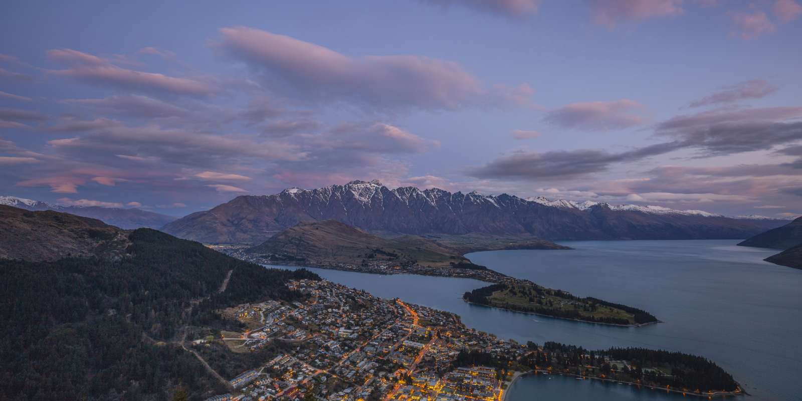Spring in Queenstown. Aerial view. Spring in Queenstown. Aerial view.