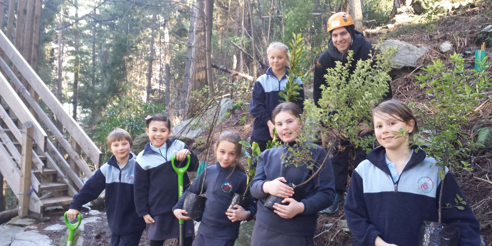 tree planting with Ziptrek and local schoolchildren tree planting with Ziptrek and local schoolchildren