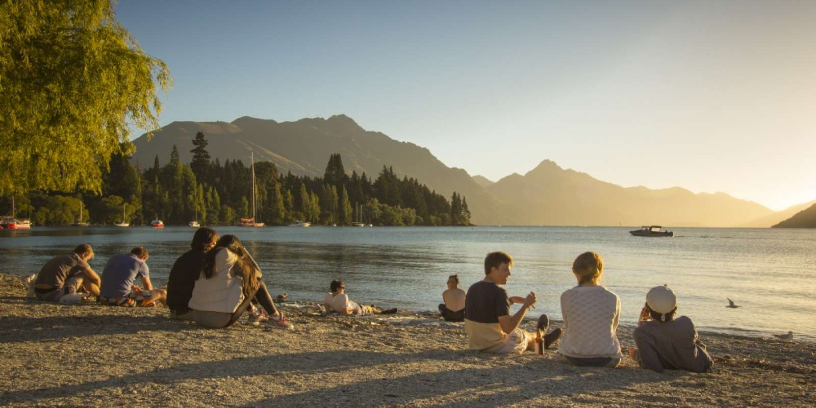 Dinner on the beach Dinner on Queenstown beach in summer
