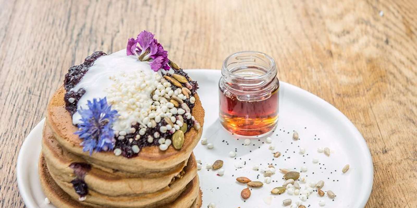 Brunch at Yonder Vegan pancakes for brunch at Yonder Cafe, Queenstown