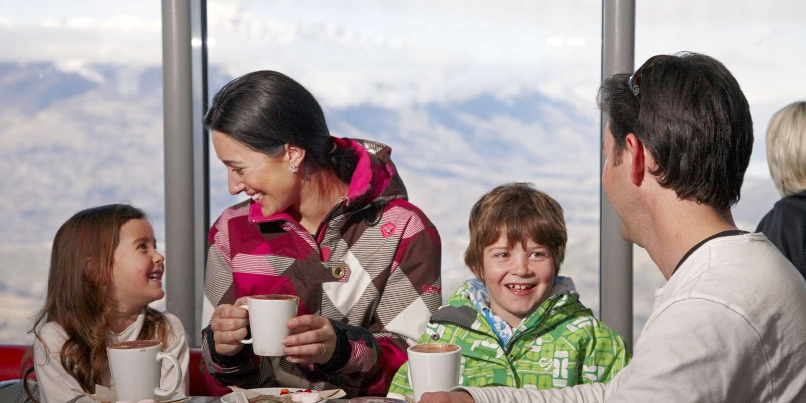 Enjoying lunch at one of the on mountain cafes. Enjoying lunch at one of the on mountain cafes.