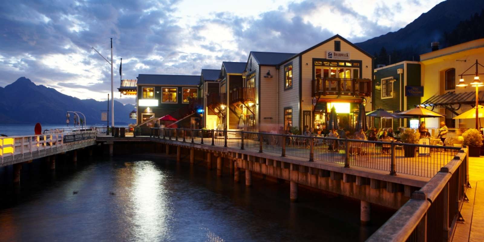 Steamer Wharf Queenstown Bay at Dusk 2008 08 Steamer Wharf at Dusk