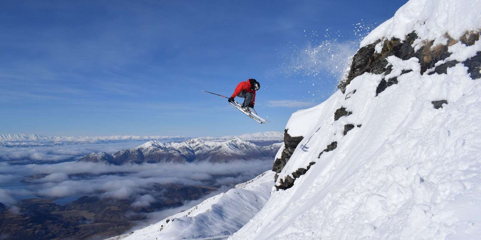 Skiier at Treble Cone Skiier at Treble Cone