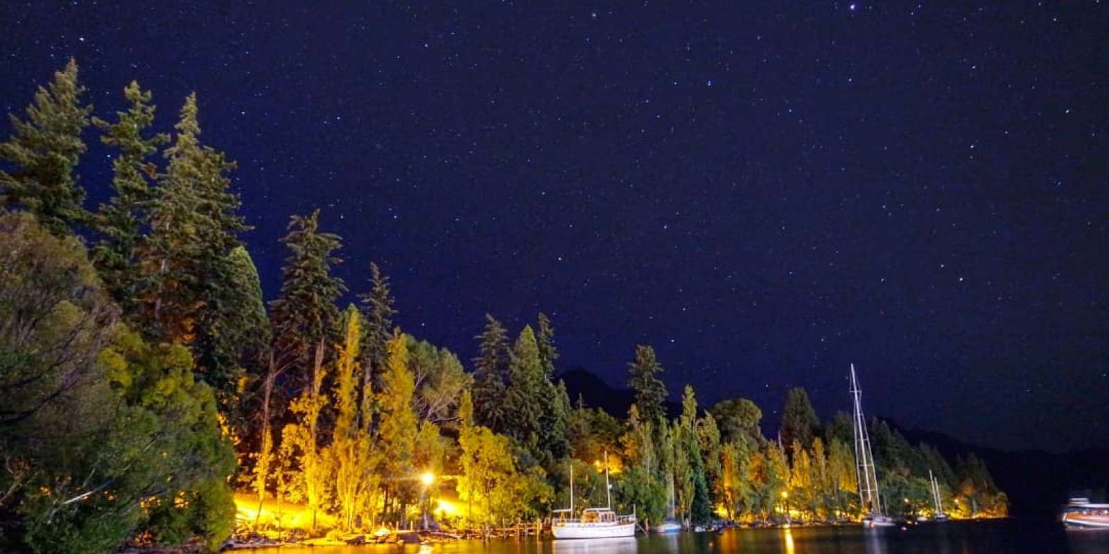 Clear starry nights over the Queenstown Gardens. Clear starry nights over the Queenstown Gardens