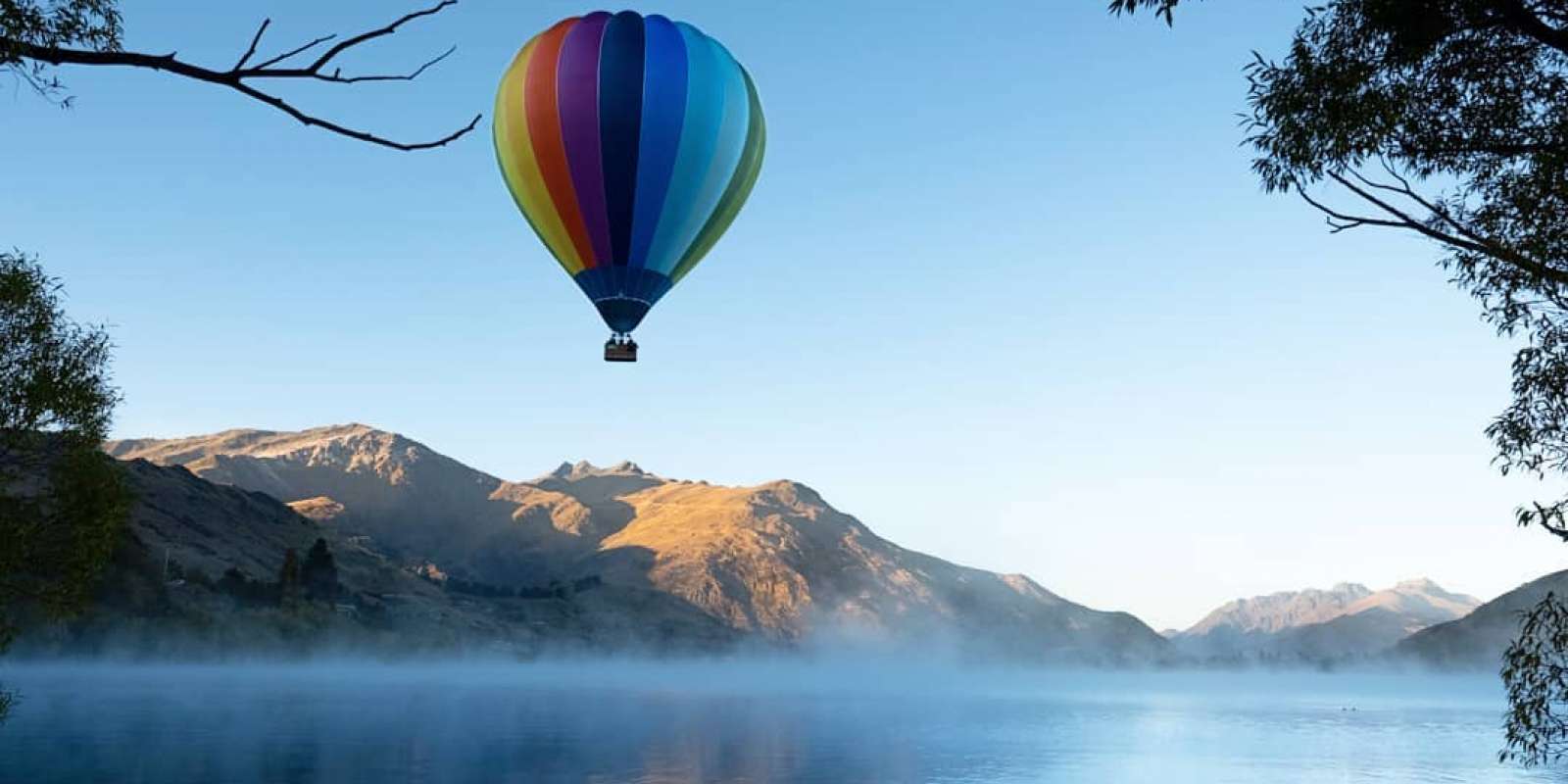 Hot Air Balloon over Lake Hayes Hot Air Balloon over Lake Hayes