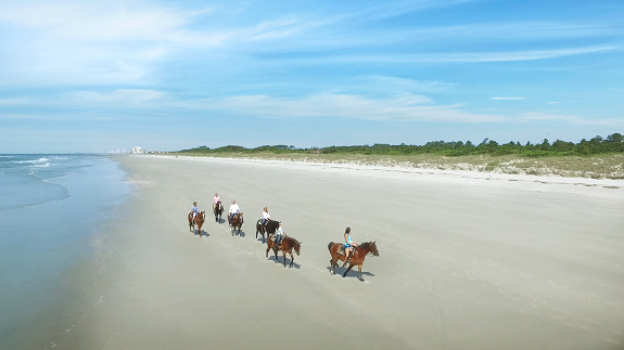 Horseback riding at Inlet Point Plantation on Waites Island