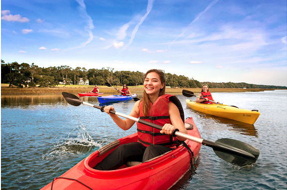 Kayak through inlets and waterways in North Myrtle Beach