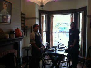 Our servers! Check out the rustic decor!