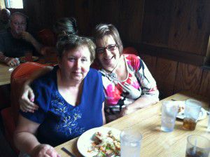 My mom and cousin enjoying her birthday!